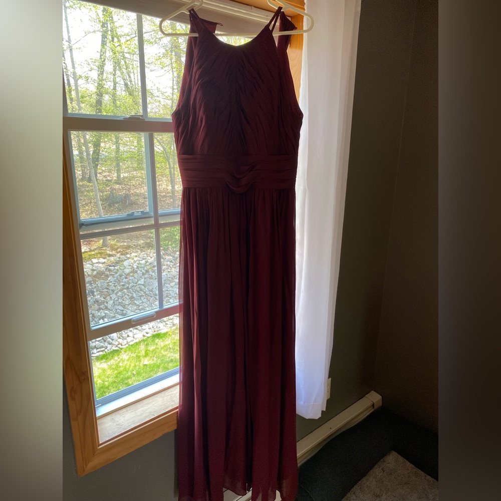 Wine colored Bill Levkoff floor length dress.